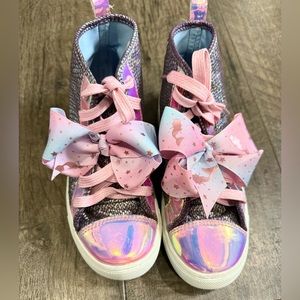 JoJo Siwa Iridescent MERMAID SCALES HIGH TOP SNEAKERS Girls Size 4